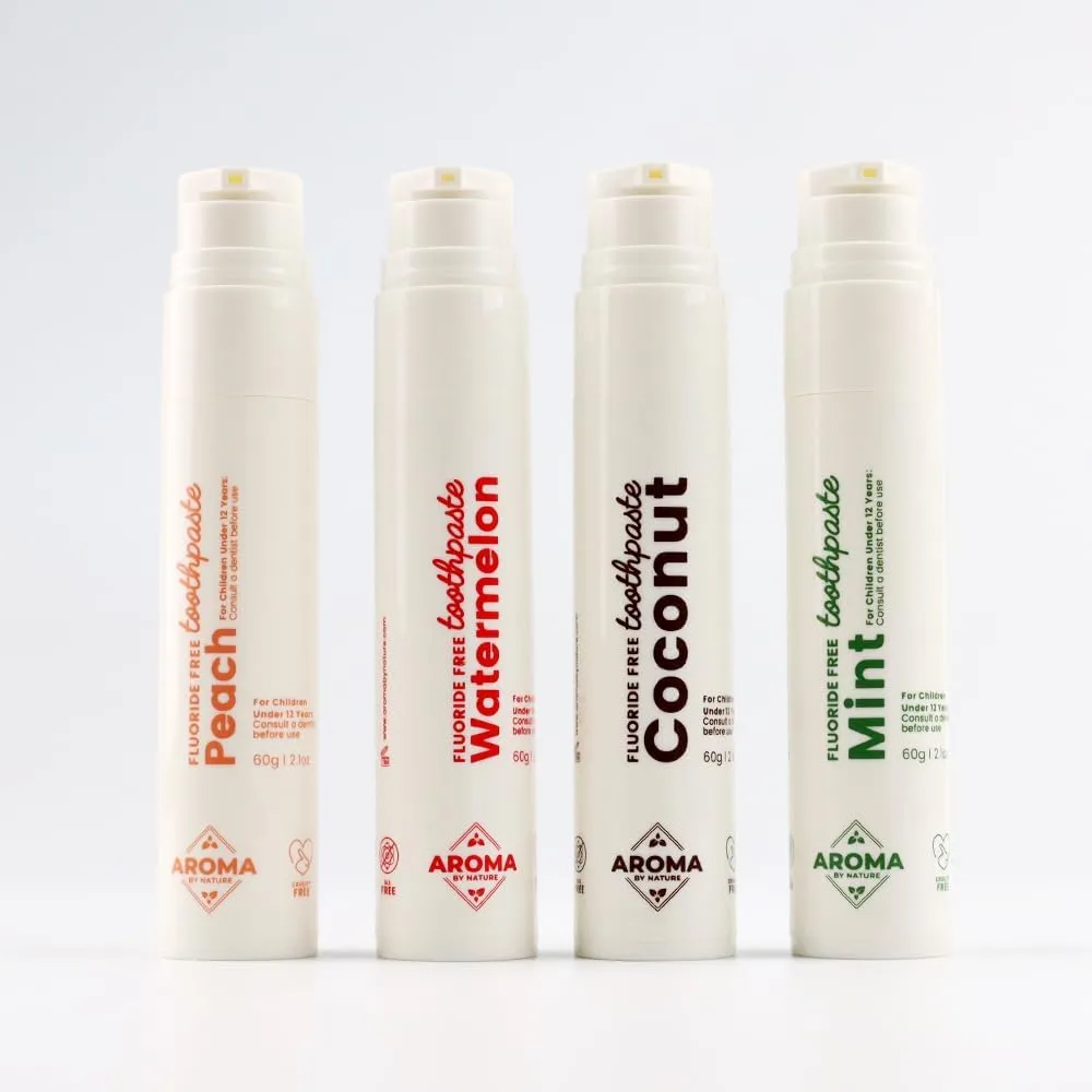 | Premium Fluoride-Free Toothpaste | Fights Plaque, freshens Breath | SLS Free, Cruelty-Free, NO Artificial Flavors (Coconut)