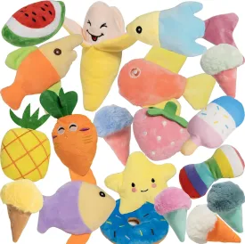 19 Pack Puppy Squeaky Dog Toys Set Plush Puppies,Cute Chew Pets Dog Toy with Squeakers for Small Dogs Playtime