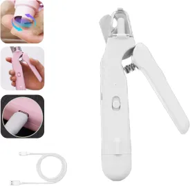 2-in-1 Dog Nail Grinder & Dog Nail Clippers Trimmers for Large Medium Small Dogs Cats Pets Claw Trimmer Quick Sensor and Safety Guard USB Rechargeable (White)