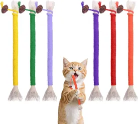 6Pcs Cat Catnip Toys for Indoor Kitten Cat, Scratch Interactive Cat Toy with Catnip, Cotton Rope Silvervine Chew Toys, Cleaning Teeth Stick Cat Dental Care, Cat Kicker Toys for All Age& Breeds