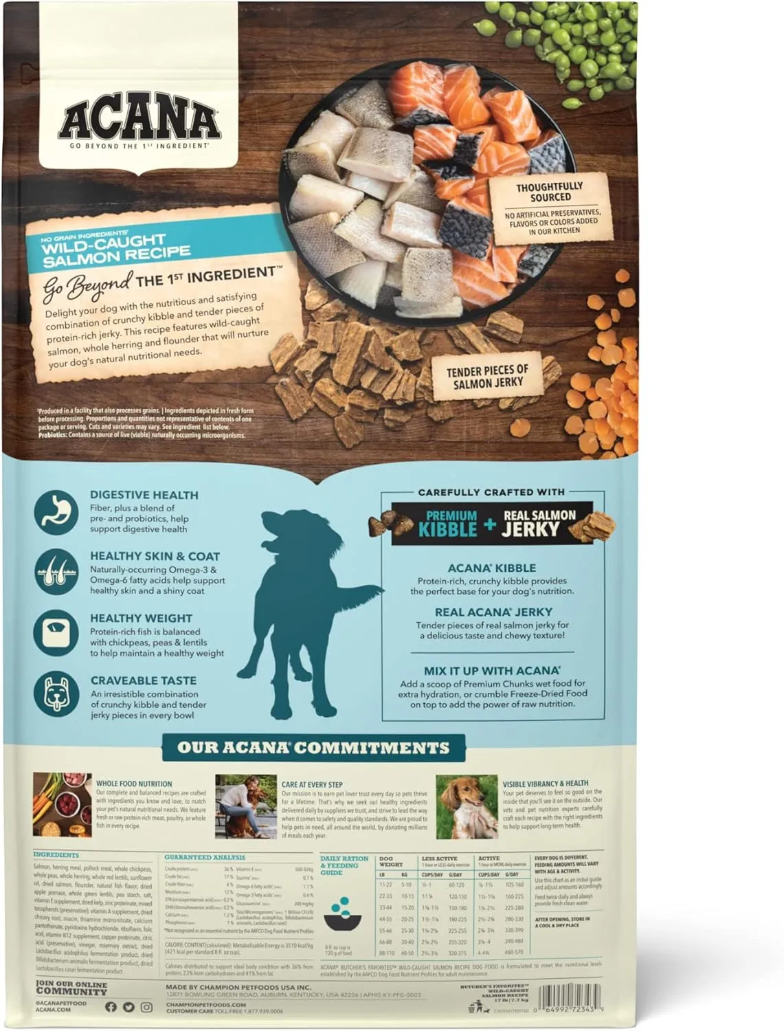 ACANA Butcher's Favorites Dry Dog Food, Wild-Caught Salmon Recipe, Fish Dog Food, 4lb