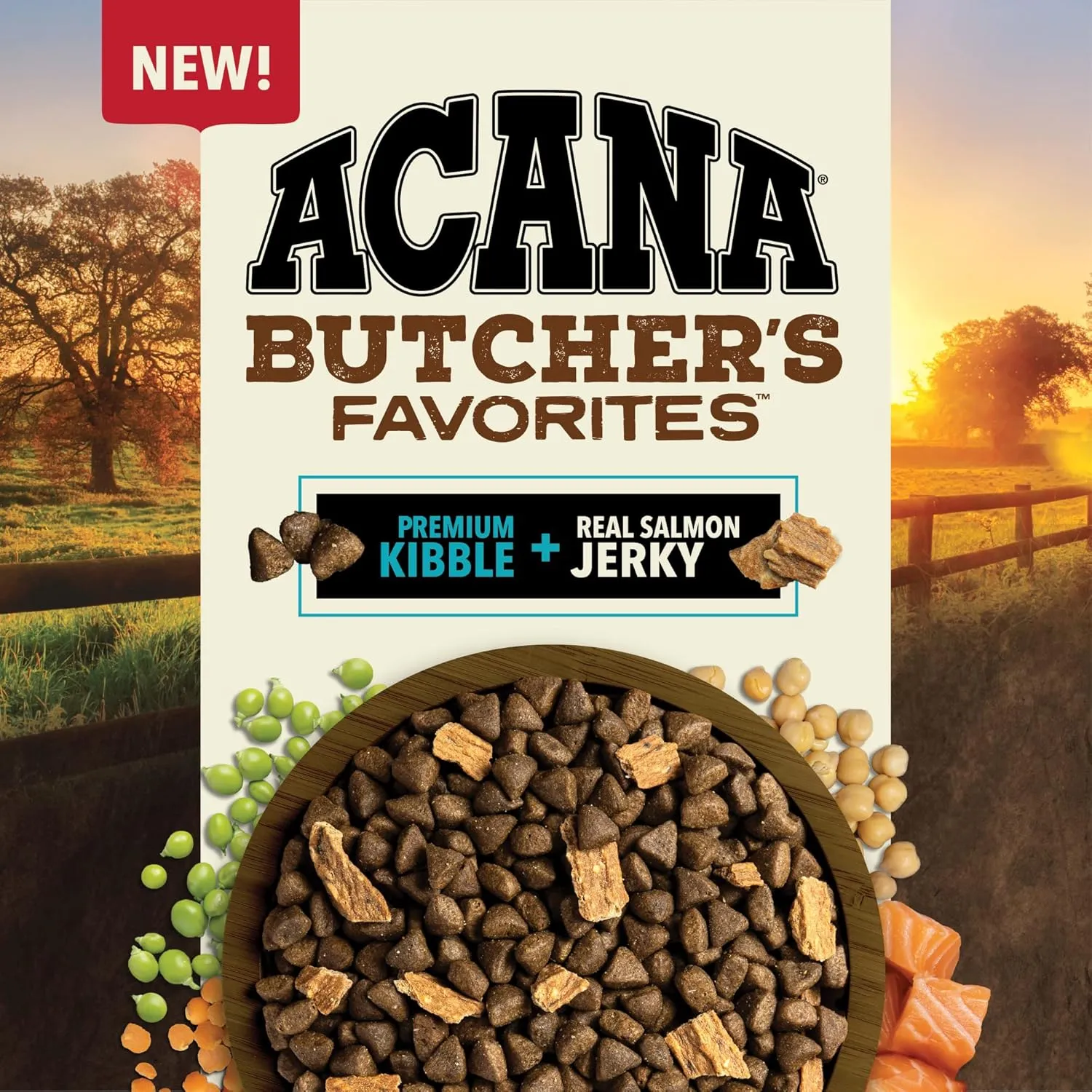 ACANA Butcher's Favorites Dry Dog Food, Wild-Caught Salmon Recipe, Fish Dog Food, 4lb