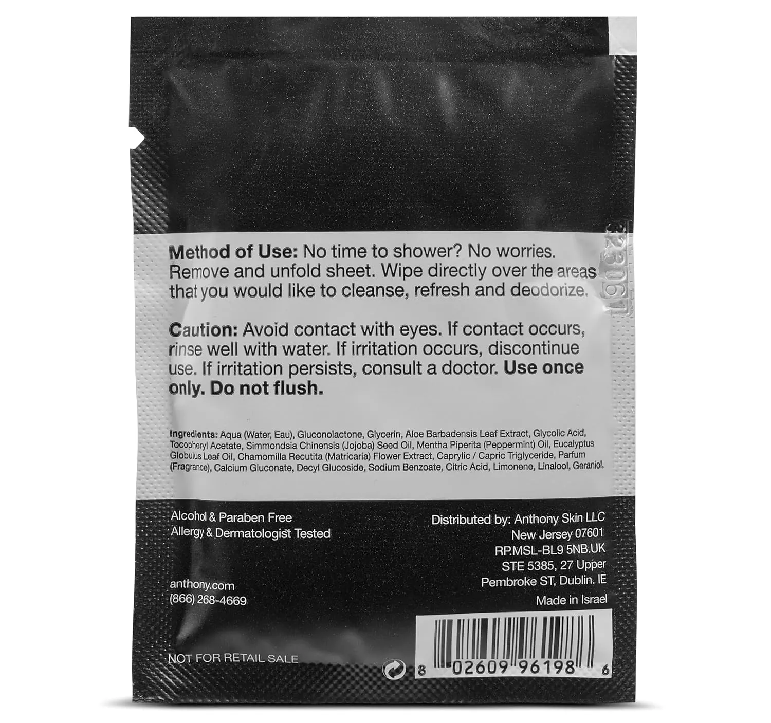 Anthony Body Wipes for Adults Bathing, Post Workout, & A Must Have Camping Personal Care Product  Travel Shower Wipes No Rinse Body Wash  Disposable Wash Cloth Towelettes 48 9x12.5