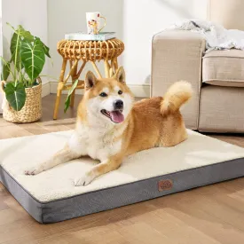 Bedsure Large Dog Bed for Crate - Orthopedic Waterproof Pet Beds with Removable Washable Cover, Egg Crate Foam Crate Mat, Suitable for Pet Up to 50 lbs