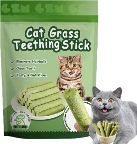 Berdexa Cat Grass Teething Stick, Chew Sticks for Cats, Cat Grass Treats, Cat Grass for Indoor Cats, Catnip Toys Sticks, Cat Grass Sticks for Hairball Removal, Cadental Care (1 Pack,Solid)