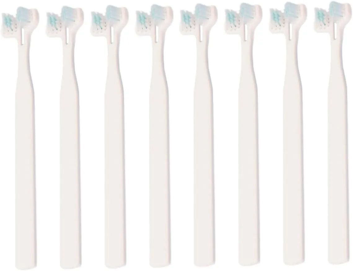 BESPORTBLE 8Pcs Pet Toothbrush for Dogs and Cats Dual Head Design with Soft Bristles High Grade for Deep Cleaning Convenient Oral Care Accessories for Pets