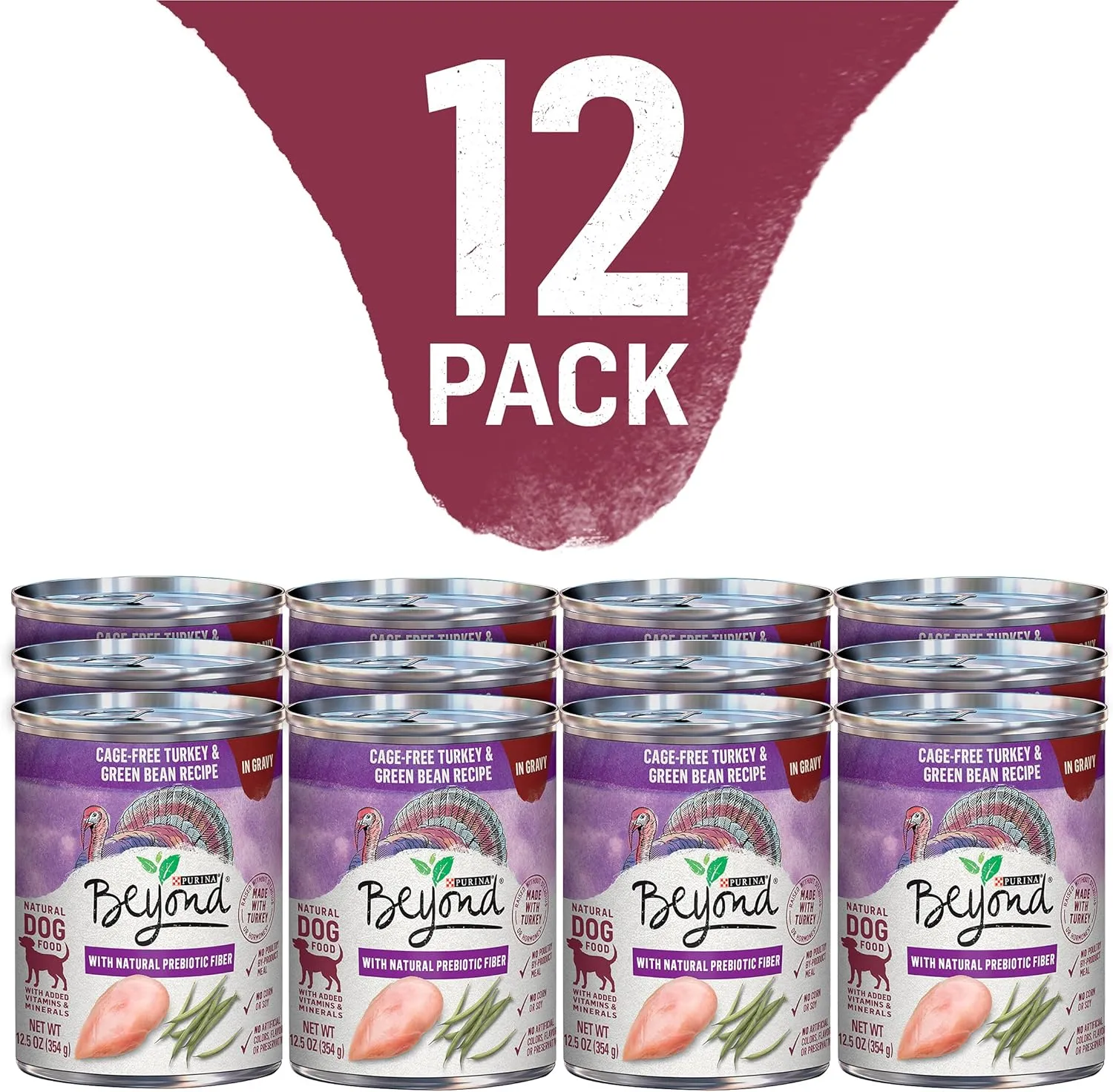 Beyond Purina Grain Free Gravy Wet Dog Food, Grain Free Turkey & Green Bean Recipe in Gravy - (12) 12.5 oz. Cans (Pack of 2)