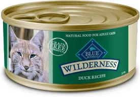 Blue Buffalo Wilderness Natural High-Protein Grain-Free Wet Food for Adult Cats, Duck Pat, 3-oz. Cans, 24 Count