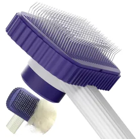 Cat brush, Cat Brush for Long or Short Haired Cats, Remove Loose Fur and Mats, Rounded Pins Reduces Painful Pulling, Not for Tangle and Curly Fur, Dark Blue