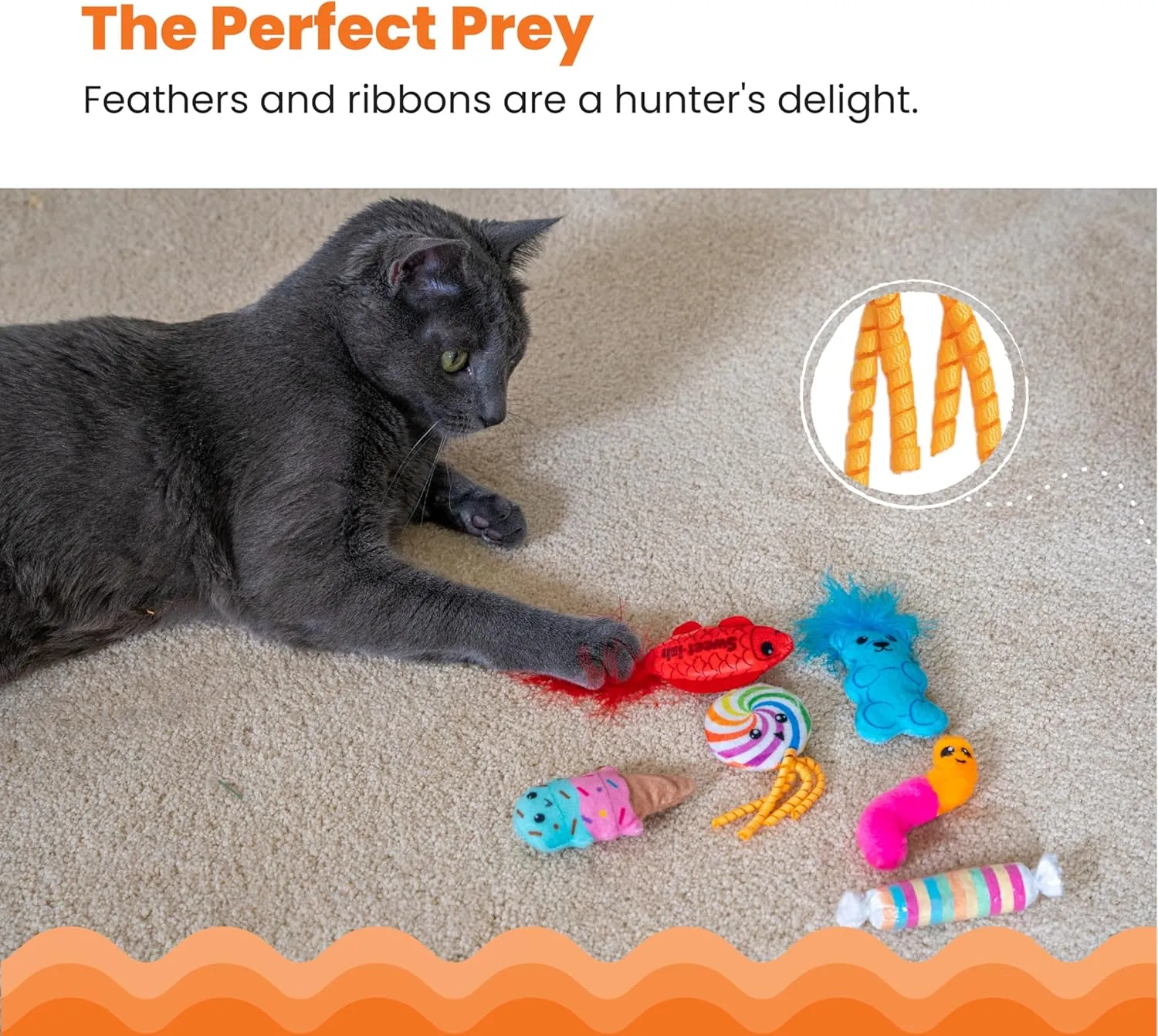 Catstages Kitty Sweet Treats Plush Catnip Cat Toys - 6 Pack