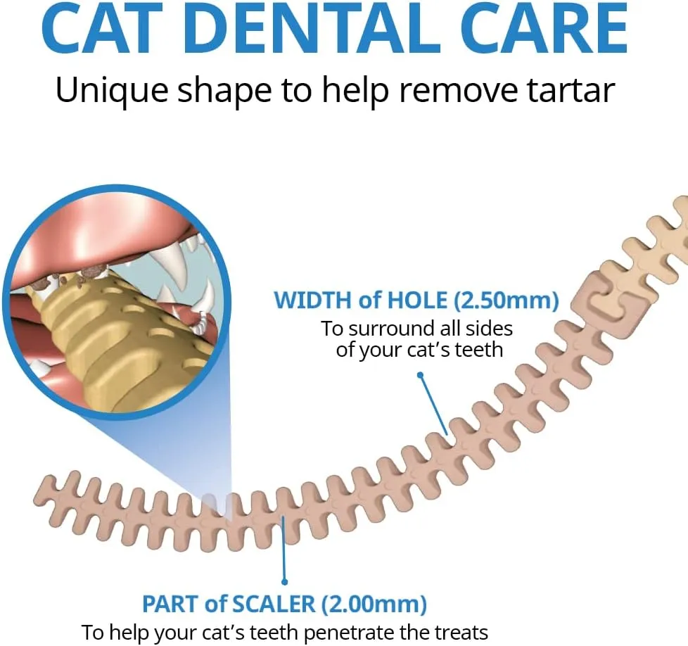 CATZZLE Cat Treats, Dental Chews for Indoor Cats, Cat Teeth Cleaning, Dental Care Snacks - Hairball Control (Salmon Flavor) (5 Sticks (Pack of 1))