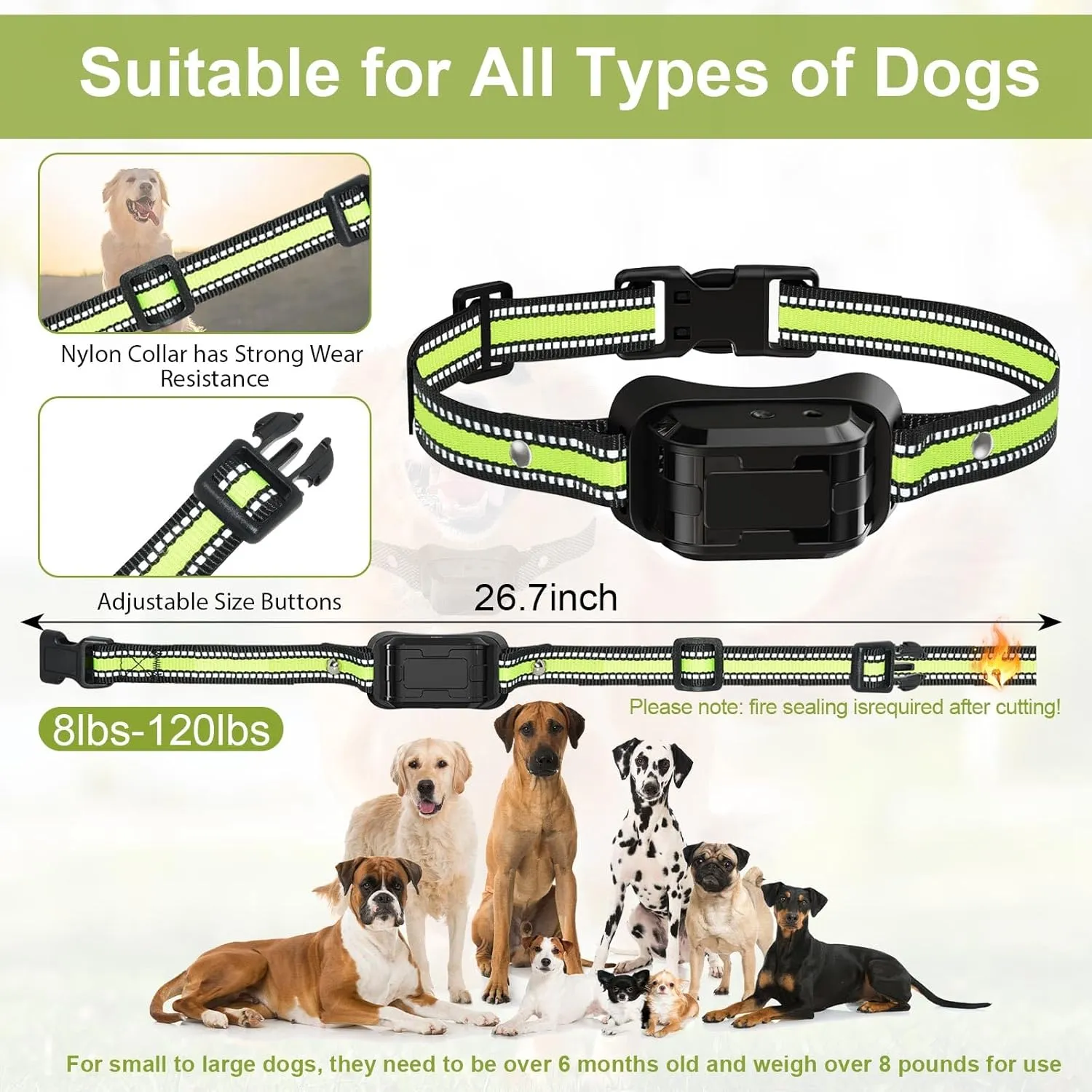 Citronella Training Collar for Dog [1* Citronella Refill] Citronella Dog Bark Collar with Beep/Vibration/Spray 4 Mode & 6 Adjustable Sensitivities IPX7 Waterproof Bark Collar, Safer for L/M/S Dogs