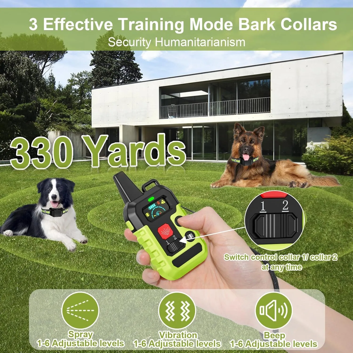 Citronella Training Collar for Dog [1* Citronella Refill] Citronella Dog Bark Collar with Beep/Vibration/Spray 4 Mode & 6 Adjustable Sensitivities IPX7 Waterproof Bark Collar, Safer for L/M/S Dogs