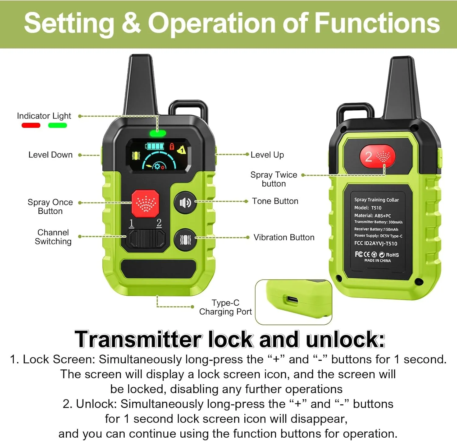 Citronella Training Collar for Dog [1* Citronella Refill] Citronella Dog Bark Collar with Beep/Vibration/Spray 4 Mode & 6 Adjustable Sensitivities IPX7 Waterproof Bark Collar, Safer for L/M/S Dogs