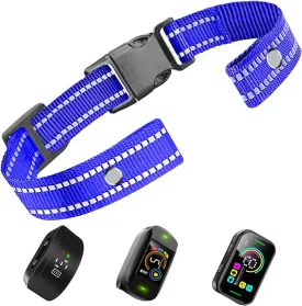 Collar Replacement Strap Reflective Dog Shock Collar Strap Replacement Adjustable Safe Training Collar for Small Medium Large Dog (Blue)