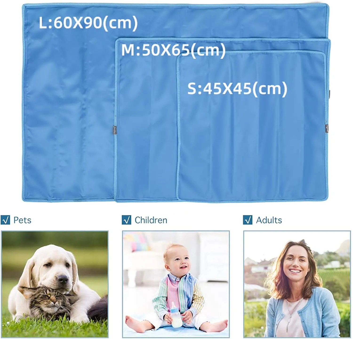 Cooling Mat for Dogs,Pet Bed Dog Mat Self-Cooling Pad Cool Bed,Non-Toxic Gel Ice Pads,Summer Pet Bed Cooling Blanket Dog Crate Sleep Mat for Kennel/Sofa/Bed/Floor/Car Seats