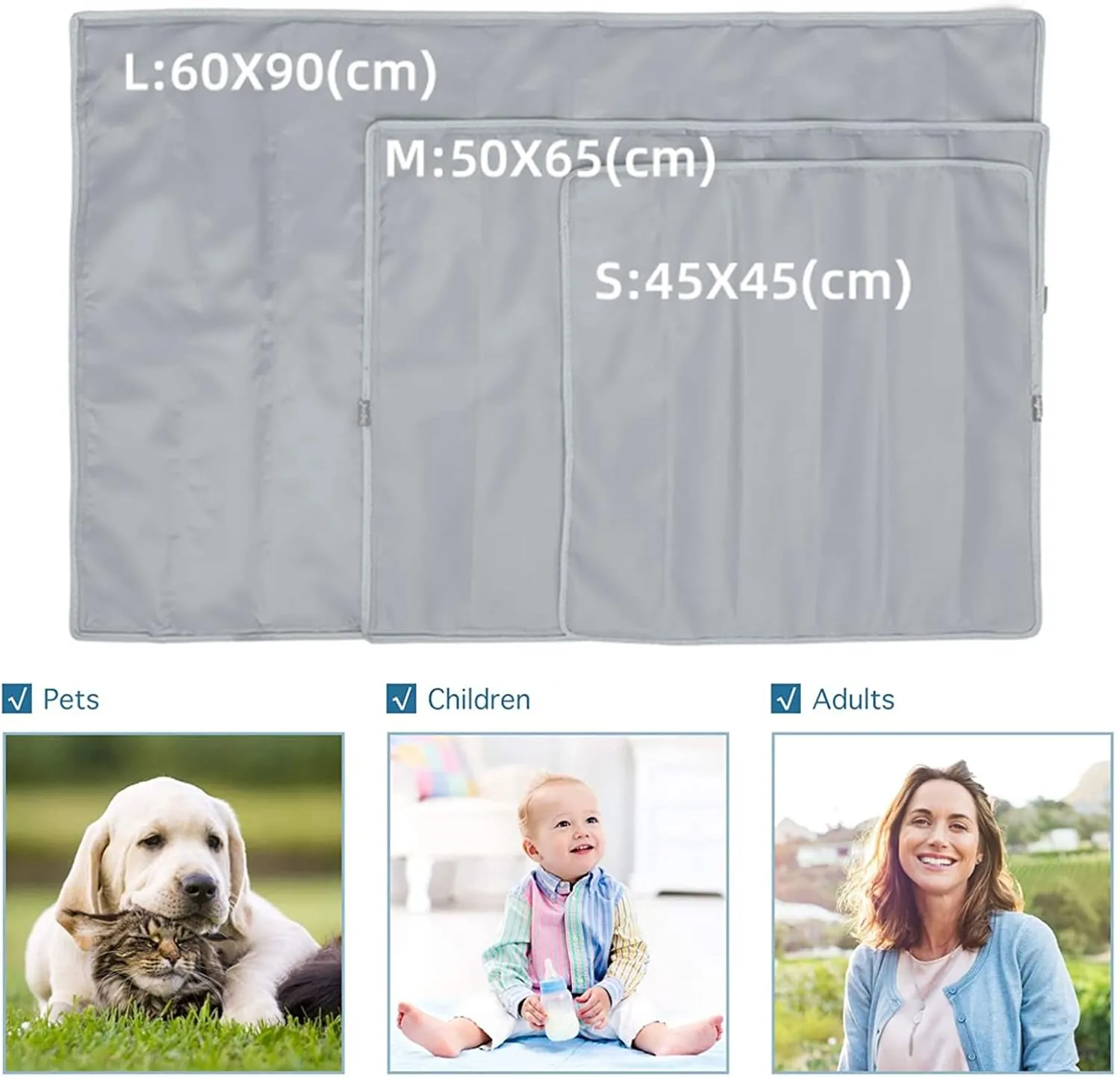 Cooling Mat for Dogs,Pet Bed Dog Mat Self-Cooling Pad Cool Bed,Non-Toxic Gel Ice Pads,Summer Pet Bed Cooling Blanket Dog Crate Sleep Mat for Kennel/Sofa/Bed/Floor/Car Seats