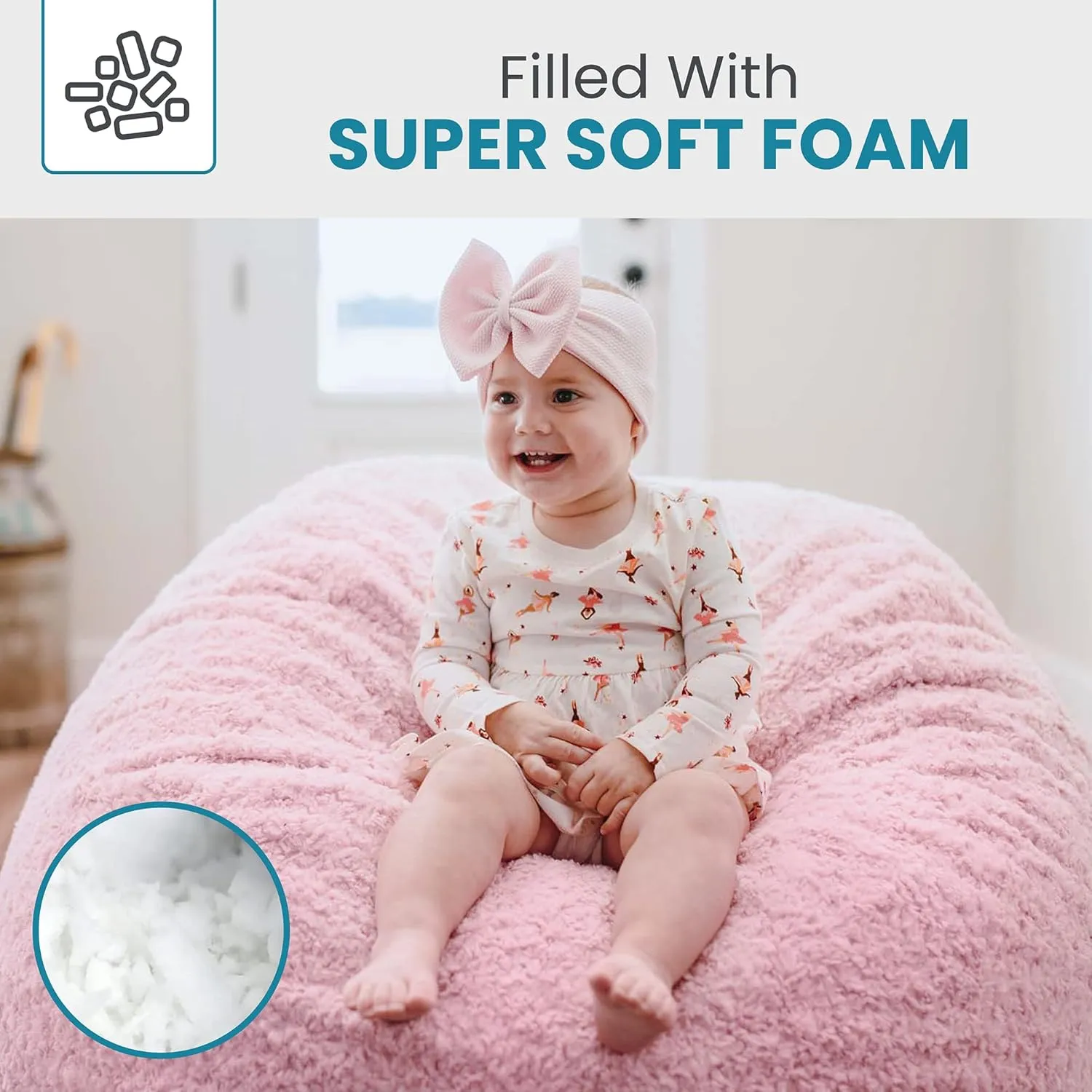 CordaRoy's Faux Fur Bean Bag-Convertible Bean Bag Chair & Bed-Machine-Washable Faux Fur Fabric Cover for Basement, Living Room, Game Room, Dorm & More - Youth Size - White | Made in The USA