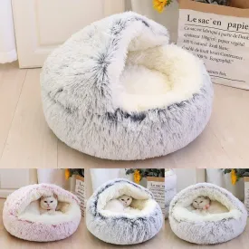 Cozy Cocoon Pet Bed,Cozy Nook Pet Bed for Dogs,Winter Pet Plush Bed, Cozy Cocoon Pet Bed for Dogs,Cozy Nook Dog Bed,Olvys Dog Bed (Brown - Plush,40 * 40 CM)