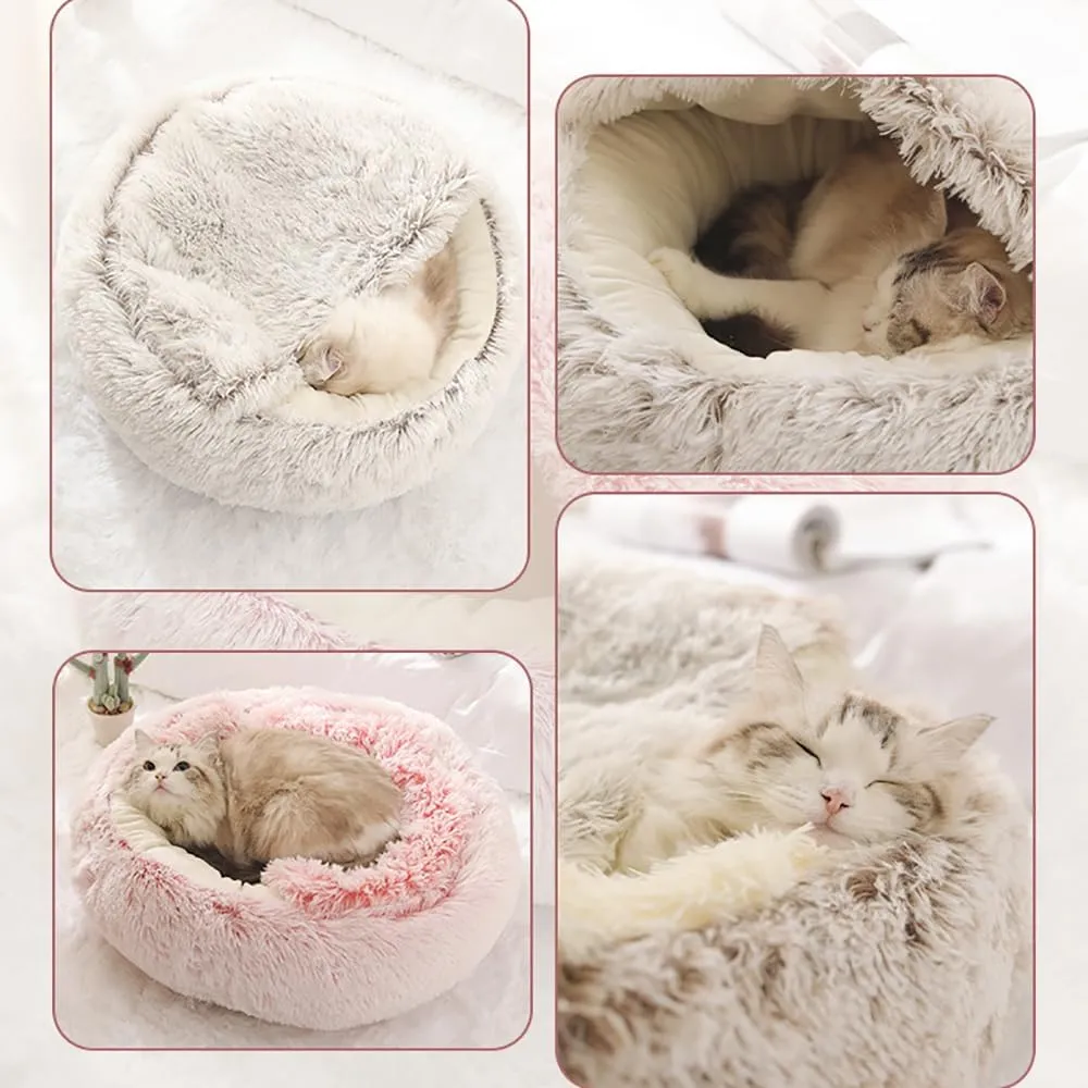Cozy Cocoon Pet Bed,Cozy Nook Pet Bed for Dogs,Winter Pet Plush Bed, Cozy Cocoon Pet Bed for Dogs,Cozy Nook Dog Bed,Olvys Dog Bed (Brown - Plush,40 * 40 CM)
