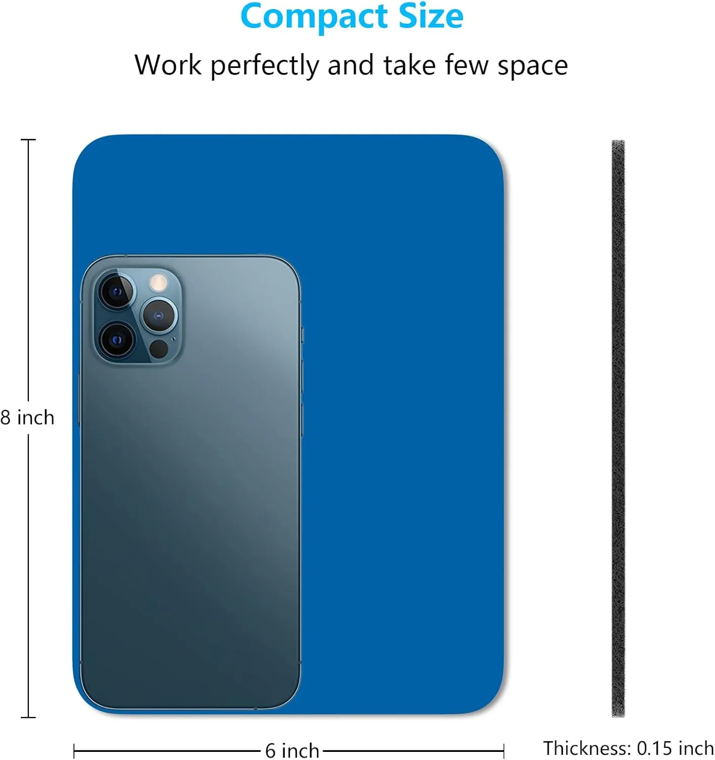Dapesuom Small Mouse Pad, 6 x 8 Inch Thick Rubber Premium-Textured Non-Slip Portable & Washable Mini Mouse Mat for Women Men Wireless Laptops Keyboard Tray Gaming Computer Office Travel, Dark Blue
