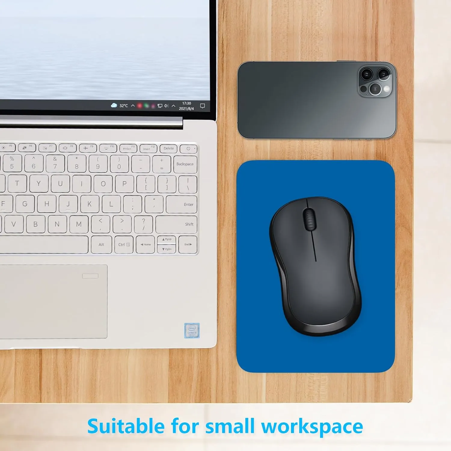 Dapesuom Small Mouse Pad, 6 x 8 Inch Thick Rubber Premium-Textured Non-Slip Portable & Washable Mini Mouse Mat for Women Men Wireless Laptops Keyboard Tray Gaming Computer Office Travel, Dark Blue