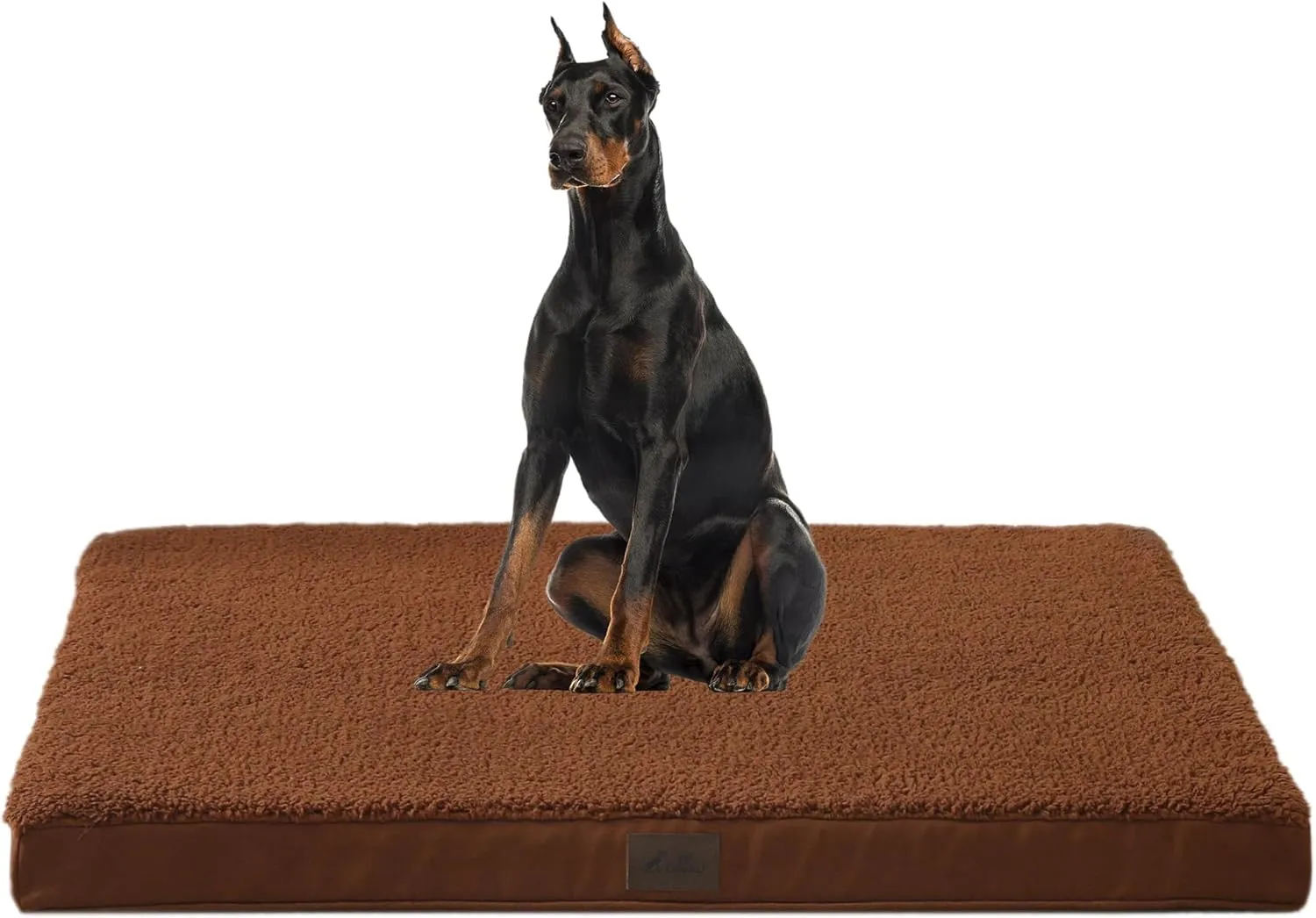 DaysU Dog Bed for Extra Large Dogs, Orthopedic Dog Beds with Removable Washable Cover, XL Egg Crate Foam Pet Bed Mat, Flax Brown, Suitable for Dogs Up to 100 Ibs, 44x32x3in