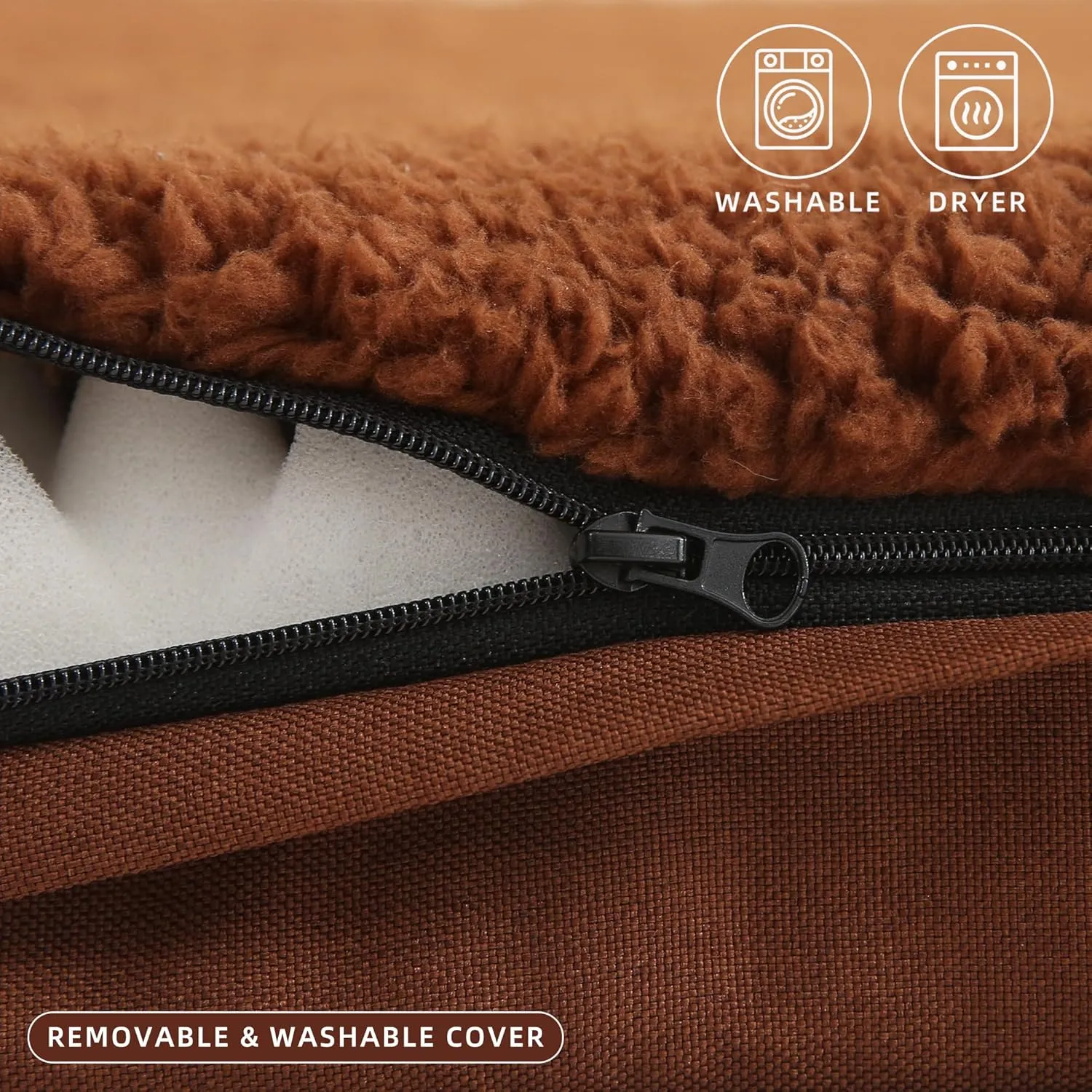 DaysU Dog Bed for Extra Large Dogs, Orthopedic Dog Beds with Removable Washable Cover, XL Egg Crate Foam Pet Bed Mat, Flax Brown, Suitable for Dogs Up to 100 Ibs, 44x32x3in