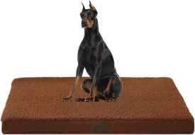 DaysU Dog Bed for Extra Large Dogs, Orthopedic Dog Beds with Removable Washable Cover, XL Egg Crate Foam Pet Bed Mat, Flax Brown, Suitable for Dogs Up to 100 Ibs, 44x32x3in
