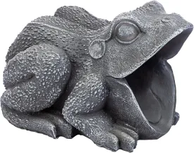 Design Toscano QM7512081 Garden Frog Gutter downspout, Rear opening: 5" W x 4" H