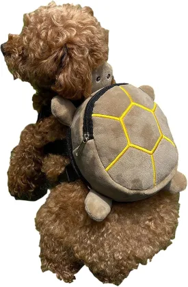 Dog Backpack Harness Puppy Self Carrier Bag Adjustable Pet Saddle Bag with D-Ring for Camping Hiking Daily Walking, Brown
