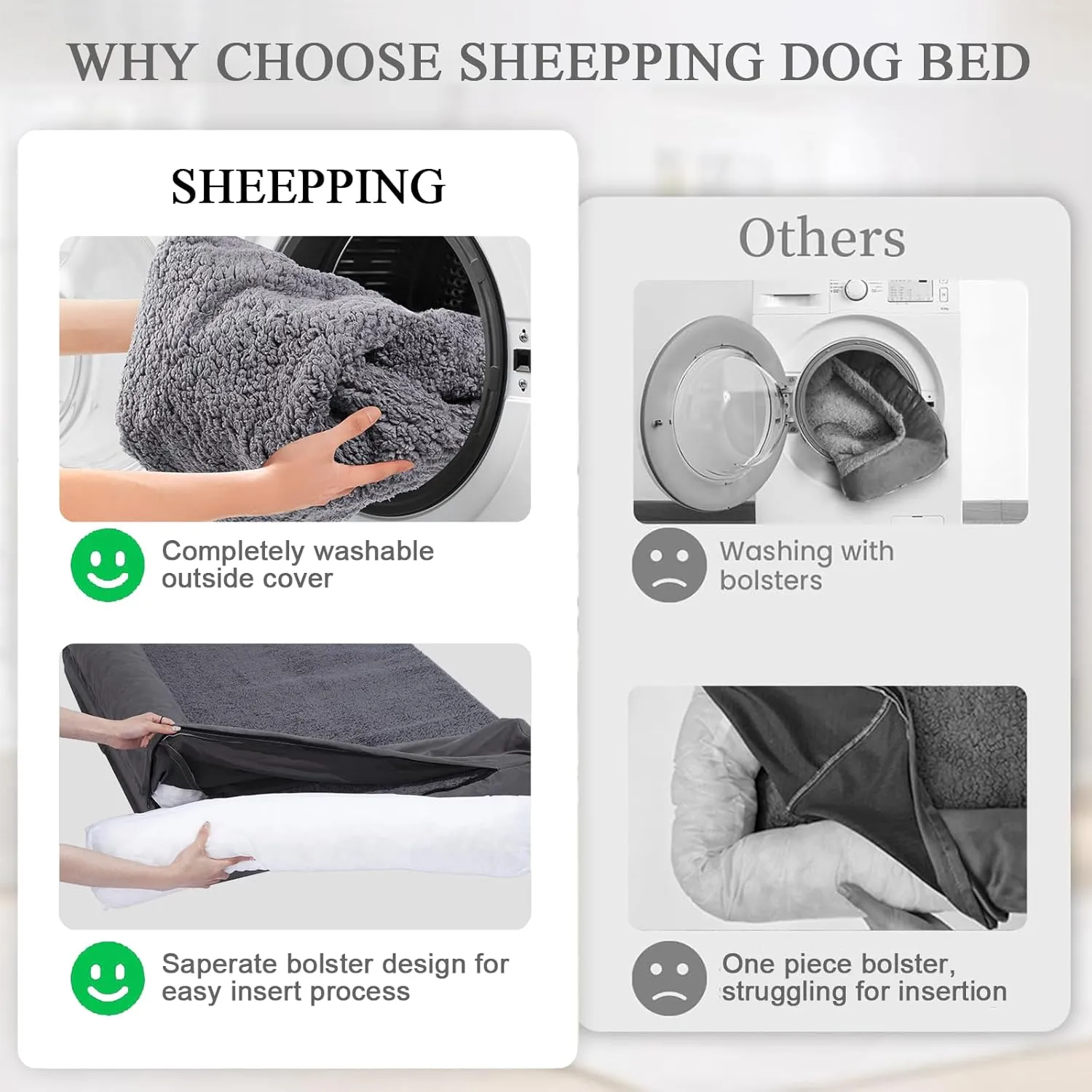 Dog Bed for Medium Size Dog, Washable Medium Dog Bed Couch with Waterproof and Removable Cover, Orthopedic Dog Crate Bed Sofa with Nonskid Bottom, Pet Bed for Dogs Up to 55lbs, 36" L x 27" W x 7" Th