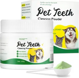 Dog Dental Powder - Fresh Breath Formula,Dog Teeth Cleaning Powder with Probiotics,Effective Plaque and Tartar Remover for Small, Medium, and Large Dogs (Beef)