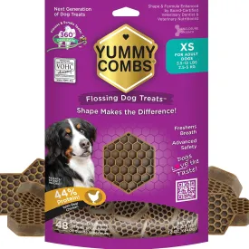 Dog Dental Treats  Vet VOHC Approved  Delicious Chicken Protein  Removes Tartar with Cleaning Comb Shape  Dental Dog Treats for Extra Small Dogs (12oz, 48 Count)