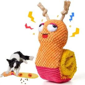 Dog Enrichment Toys - Dog Puzzles Squeaky Treat Dispensing Crinkle Plush Snuffle Toys - Treat Toy for Small Medium Large Dogs Tough Funny Soft Puppy Toy,Snail
