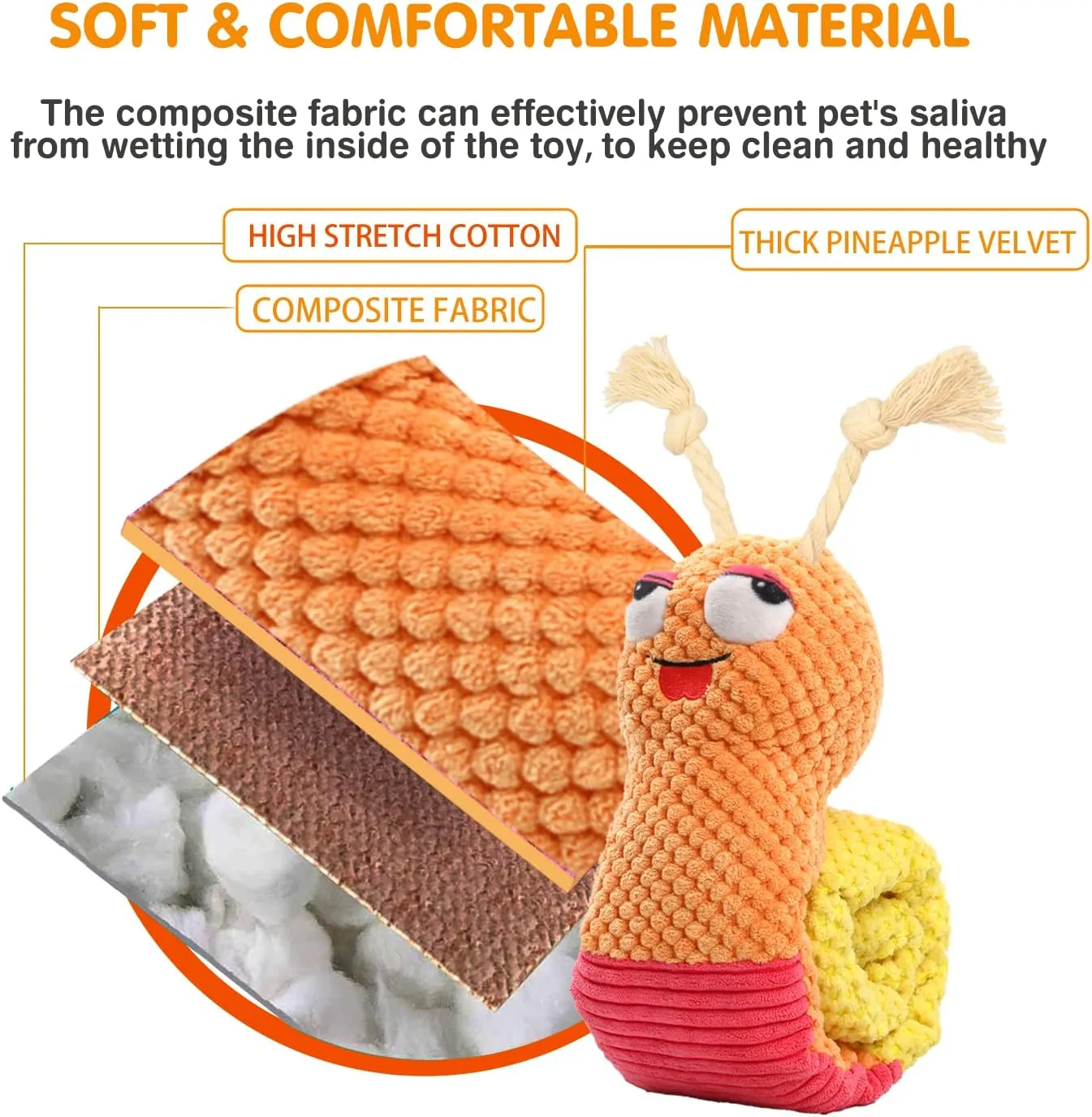 Dog Enrichment Toys - Dog Puzzles Squeaky Treat Dispensing Crinkle Plush Snuffle Toys - Treat Toy for Small Medium Large Dogs Tough Funny Soft Puppy Toy,Snail