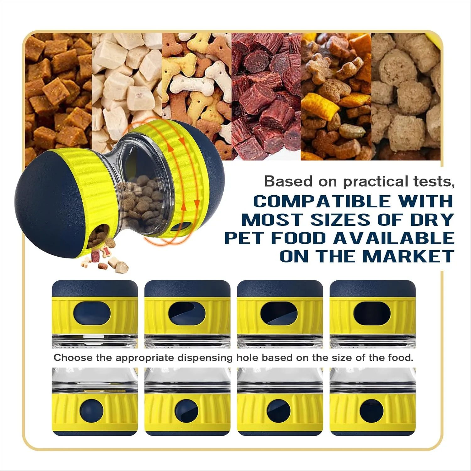 Dog Interactive Toys Indestructible Puppy Toy Adjustable Food Dispensing Treat Dispenser Dogs Puzzles Feeder Slow Feeding for Large/Medium/Small Aggressive Chewers Breed Pet Gift