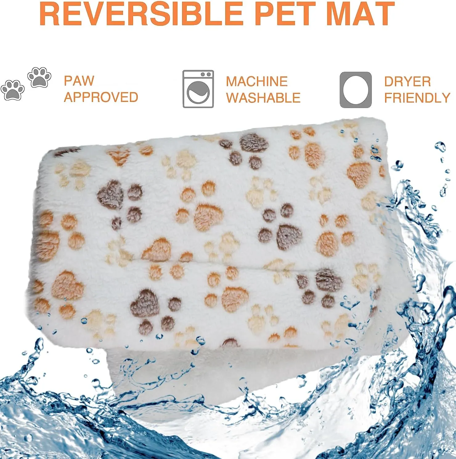 Dog Mat for Crate With Calming Pillow, Portable Pet Liner Travel Bed, Medium Size Fluffy Kennel Pads, Washable 24x15inches