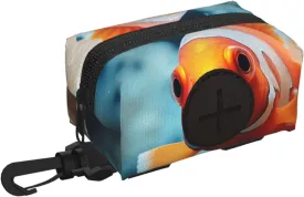 Dog Poop Bag Holder For Leash, Lightweight Dispenser For Pet Waste Bags Cute Fish Puppy Potty Carrier Small Doggy Zipper Pouch With Carabiner Clip