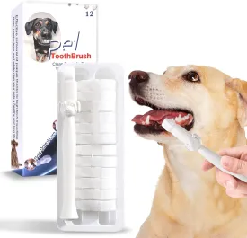 Dog Toothbrush,Plaque and Tartar Remover,Dog Tooth Brushing Kit,Just with Water No Toothpaste Required, Puppy Toothbrush,Cat Toothbrush for Oral Care(12pcs)