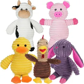 Dog Toys, 5 Pack, Plush Dog Squeaky Toys, Assortment Value Bundle Animal Pet Toy for Small Medium Large Dogs, Stuffed Puppy Chew Toy