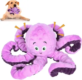 Dog Toys for Large Breed, Octopus Squeaky Funny Cute Interactive Medium & Small Dog Toys, Stuffed Plush Animals Puppy Toys, Dog Birthday for Dog Presents - Octopus