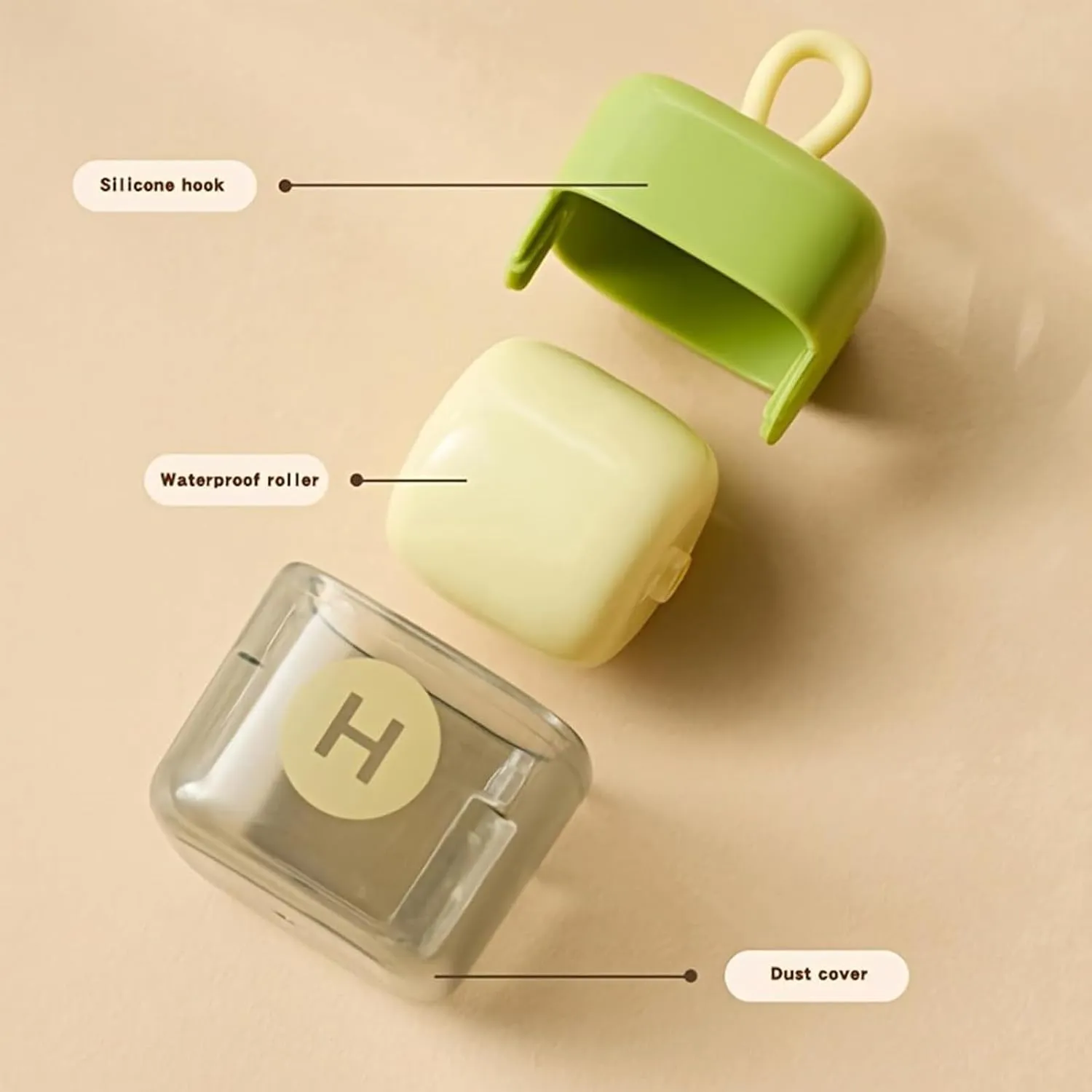 Doggocomfy Reusable Portable Lint Roller for Clothes, Washable Small Portable Lint Ball Remover, Travel Gel Lint Roller for Bag, Sofa, Chair, Pet Hair, Floats and Debris (Green Yellow)