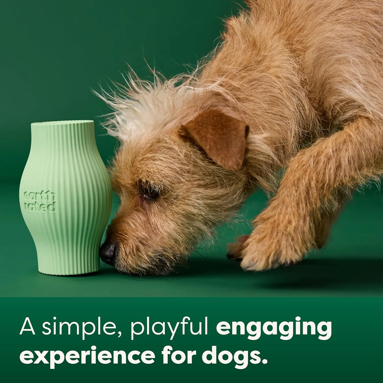 Earth Rated Treat Dispensing Dog Toys, Enrichment Toy for Adult and Puppy Dogs, Slow Feeder, Dishwasher and Freezer-Safe, Natural Rubber, Small, Green