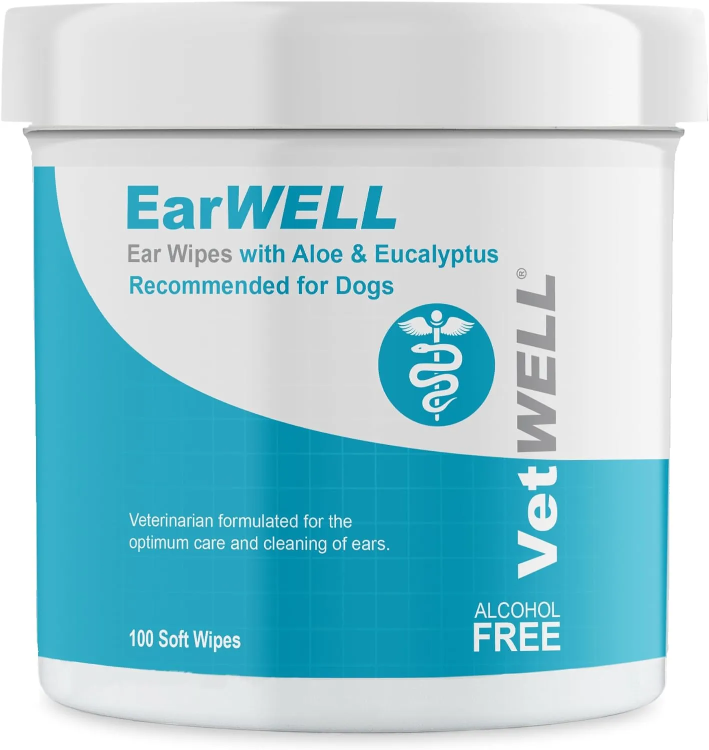 EarWELL by VetWELL Dog Ear Wipes - Otic Cleaning Wipes for Infections and Controlling Ear Odor in Pets - 100 Count