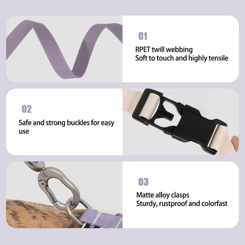 Escape-Proof Dog Harness and Leash Set - Eco-Friendly RPET Webbing, Matte Alloy Buckles & POM Quick-Release, Lightweight No-Pull Vest for Large Dogs