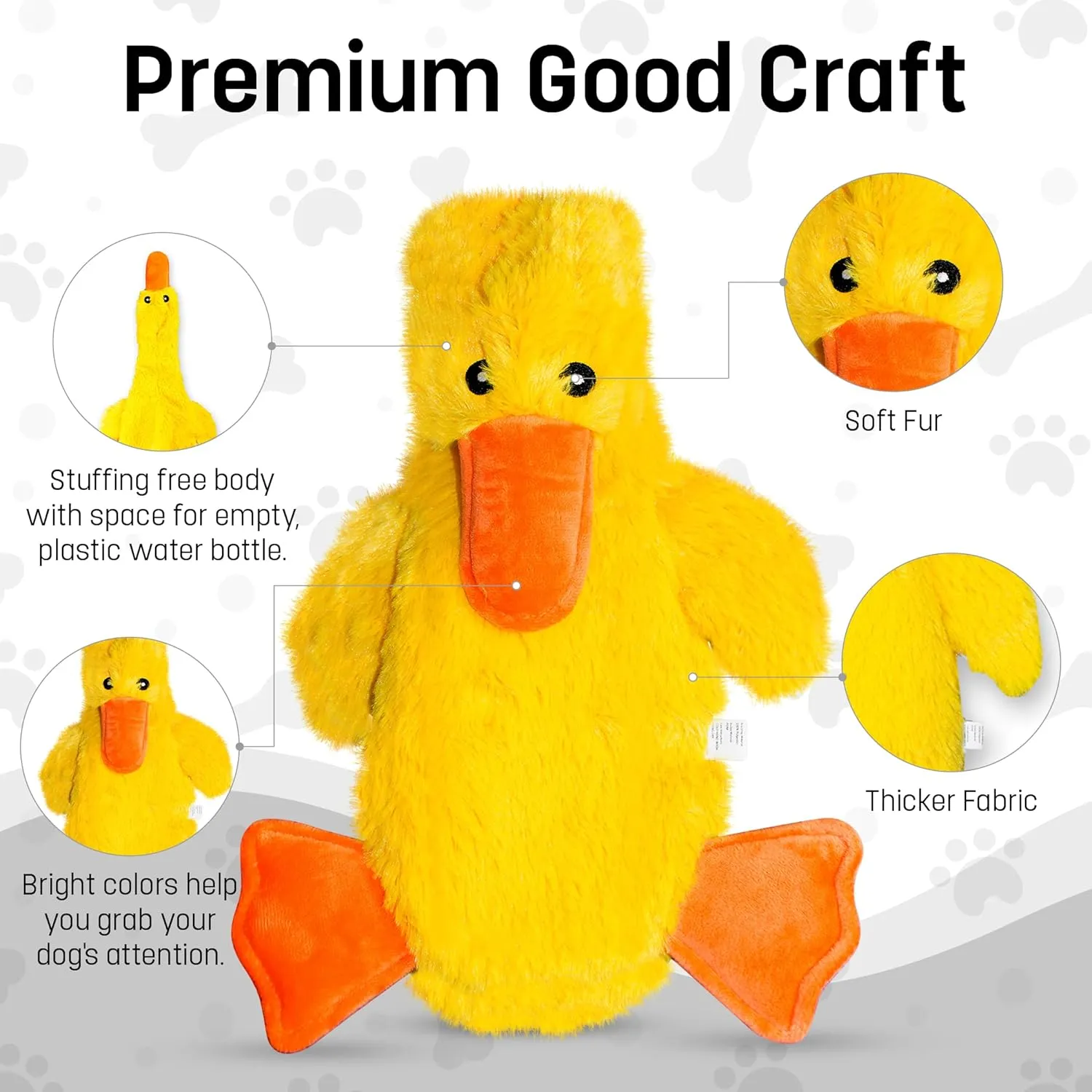 FGA MARKETPLACE Duck Flat NO Stuffing NO Squeak Plush Dog Toy, Funny Style Will Entertain Your Pet for Hours, Recommended for Small and Medium Dog 21 INCH Long