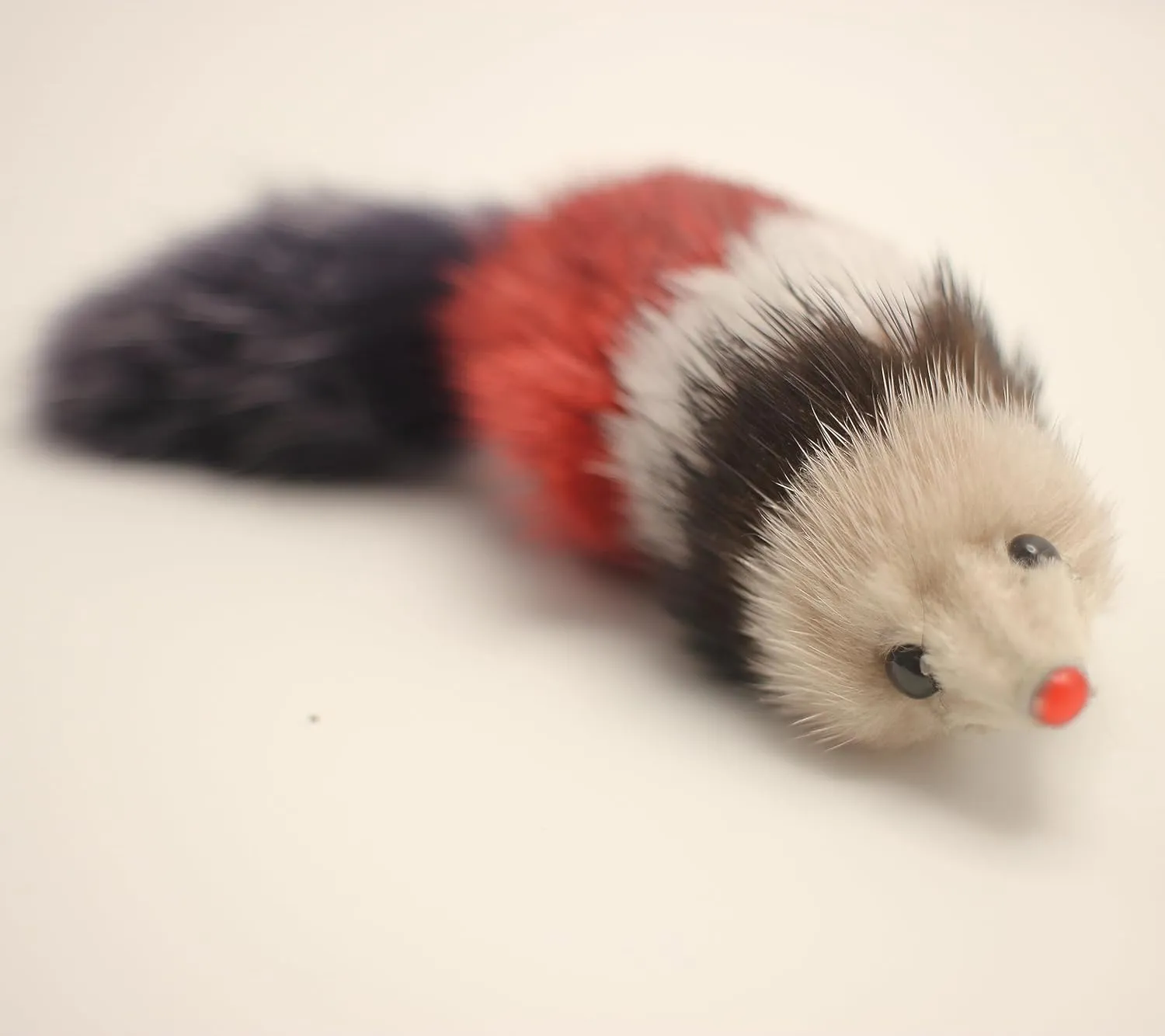 Fosrion Real Mink Fur Cat Hunt Bites Toy with Three Section Retractable Carbon Fiber Rod(3 Mink Fur Mouse, Only Tail)