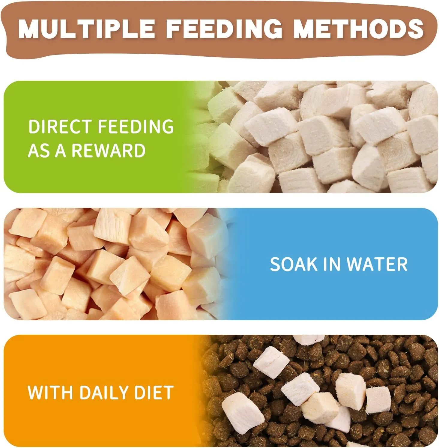 Freeze Dried Raw Cat and Dog Treats, Healthy Limited Ingredient Chicken Cube Weight Control Traing Treats for Small Dogs Cats 5 Ounce