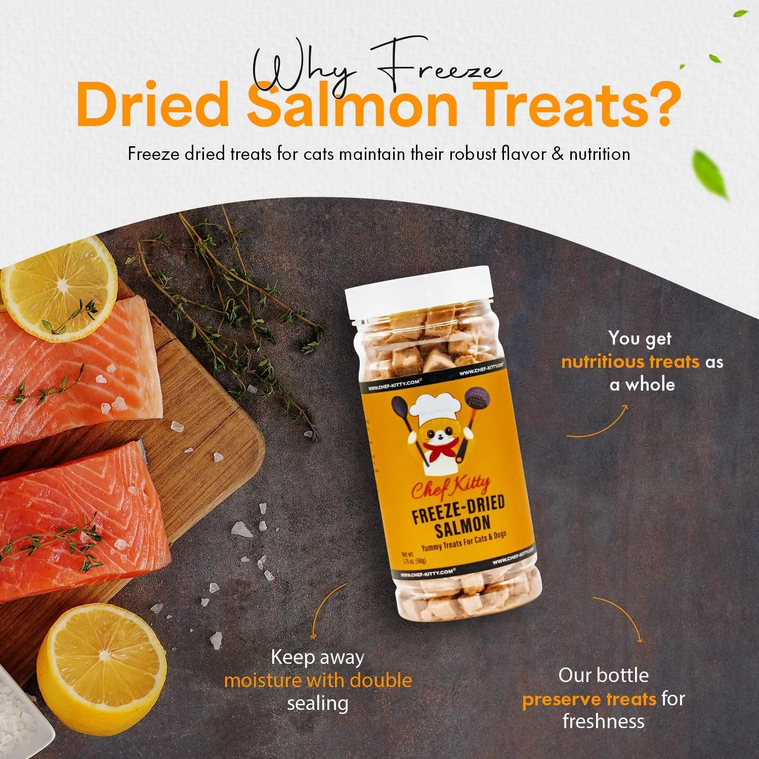Freeze-Dried Salmon Treats for Cats & Dogs  100% Wild Caught, Single Ingredient, High-Protein, Healthy Snack  No Additives or Preservatives  1.4oz - Inspected & Tested in USA